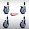 Service Caster 5'' SS Blue Poly Swivel 1-1/4'' Expanding Stem Caster Set 2 Total Lock Brakes, 4PK SCC-SSEXTTL20S514-PPUB-BLU-2-S-2-114 - alternate 2
